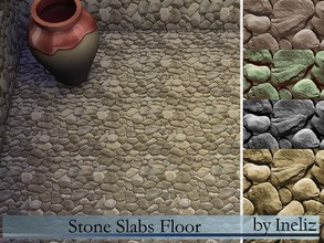 Sims 4 — Stone Slabs Floor  by Ineliz — A set of stone textured floor, which comes in 5 colors. Enjoy!