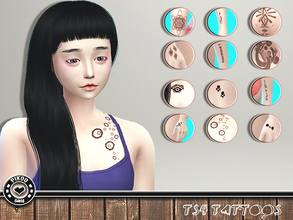 Sims 4 — [TS4]_PikooTattoos01 by pikoo — Tattoos for your female sims 4 resident. Hope you guys love it. Please dont