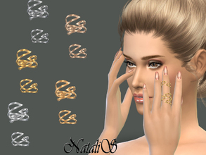 Sims 4 — NataliS_Winged double ring by Natalis — Original double ring on the middle finger of his left hand. Smooth,