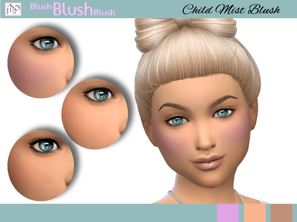 Sims 4 — MP Child Mist Blush by MartyP — ~For child ~3 swatches, ~CAS Thumbnails ~This set can be found in the Makeup
