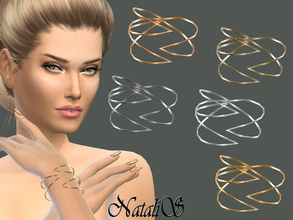 Sims 4 — NataliS_Winged bracelet by Natalis — Modern bracelet on left hand. Smooth, radiant gloss metal forms the