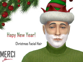 Sims 4 — Merci Christmas Facial Hair by -Merci- — Happy New Year! My other gitf for YOU. Facial Hair For Male.