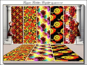 Sims 3 — Bigger, Bolder, Brighter_marcorse by marcorse — Five big, bold and very bright patterns. All are found in