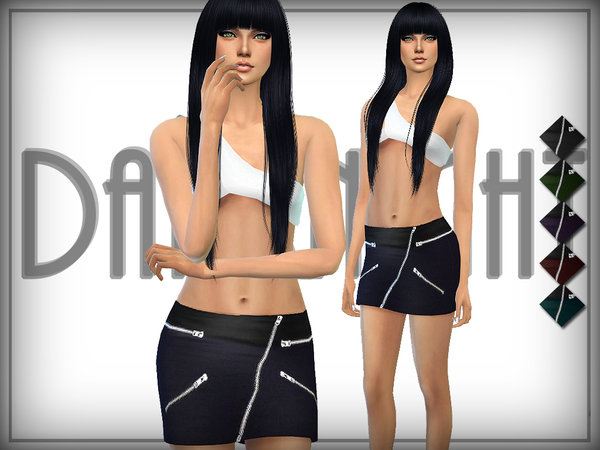 Sims 4 — Zip Fit Skirt by DarkNighTt — Zip Fit Skirt Have 6 colors. Printed texture. Game mesh. Have fun!