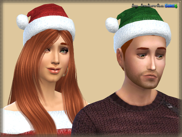 Sims 4 — Hat Santa by bukovka — Hat Santa. Suitable for either sex. Install a separate slot. New mesh 3 variants