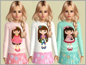 Sims 3 — Girls Dolly Sweaters by SweetDreamsZzzzz — Set of 5 girls dolly sweaters Hair by Skysims