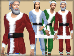 Sims 4 — Set Santa Claus by bukovka — Set of clothes for Santa: dress and socks. Dress is presented in 3 versions, socks