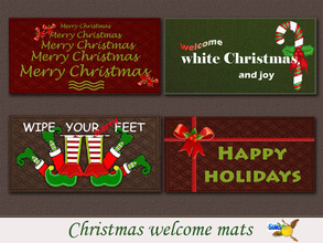 Sims 4 — Christmas welcome mat  by evi — This is a way to welcome Christmas and Santa as well as elves. Have fun and do
