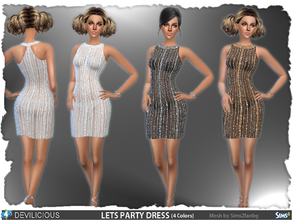 Sims 4 — Let's Party Dress by Devilicious — 1 file - 4 dresses. Let's Party in this partydress with stripes made of