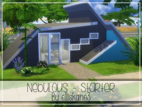 Sims 4 — ekj - Nebulous (Starter) by elliskane3 — Ultramodern rooves slant to form the unique shape that distinguishes