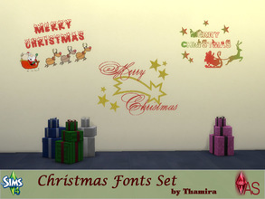 Sims 4 — Christmas Font Set by Thamira — Christmas Walltattoos Hope you enjoy it! 