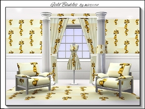 Sims 3 — Gold  Baubles_marcorse by marcorse — Themed pattern: gold baubles and ribbon in a vertical design for Christmas