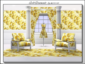 Sims 3 — Gold Ornaments_marcorse by marcorse — Themed pattern: golden Christmas tree ornaments