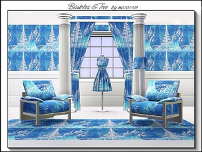 Sims 3 — Baubles & Tree_marcorse by marcorse — Themed pattern -Christmas tree and baubles in blue and white