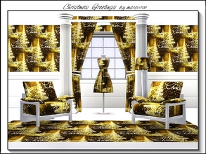 Sims 3 — Christmas Greeting_marcorse by marcorse — Themed pattern - Stylised Christmas tree and greeting in gold on black