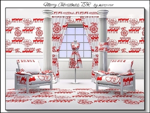Sims 3 — Merry Christmas TSR_marcorse by marcorse — Themed pattern - Merry Christmas TSR with traditional motifs in red