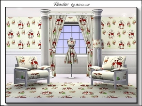 Sims 3 — Reindeer_marcorse by marcorse — Themed pattern: Christmas decor with reindeer, fir trees and snow.