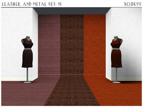 Sims 3 — Leather and Metal_SET: N1. by Xodess — This set consists of three textures... one leather, and two metal types.