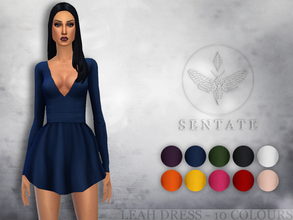 Sims 4 — Leah Dress by Sentate — A short, sexy dress with plunging neckline and full skirt. Comes in 10 colours. POLICY