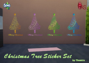 Sims 4 — Christmas Tree Sticker Set by Thamira — Modern wallsticker with christmas tree Hope you like them :)