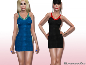 Sims 3 — Body-Contouring Silhouette Dress by Harmonia — Pair with classic pumps and a clutch. 4 colors.