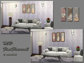 Sims 4 — MB-FineFlowers2 by matomibotaki — Painting-recolors with lovely floral motives, 3 differnet flower motives and 2