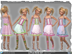 Sims 4 — Little Rose Set by Devilicious — 3 Files in this setl. 1 dress (4 Colors) Cute child dresses trimmed with little