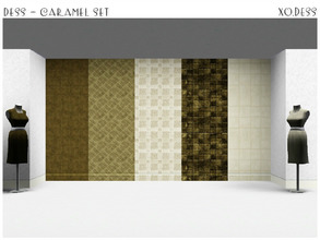 Sims 3 — Dess_CARAMEL SET. by Xodess — This set consists of five textures... all made up of brown or caramel shades. How
