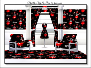 Sims 3 — Health, Joy & Love_marcorse by marcorse — Themed pattern: wineglass candles and text with message of hope