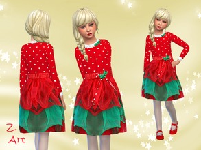 Sims 4 — For Xmas III by Zuckerschnute20 — A enchanting dress of satin and tulle, our Sims girls will look like little