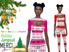 Sims 4 — Merci Holiday Jumpsuit - Spa Day needed by -Merci- — !!!!!You must have Sims 4 Spa Day pack.!!!!! Happy Holiday!