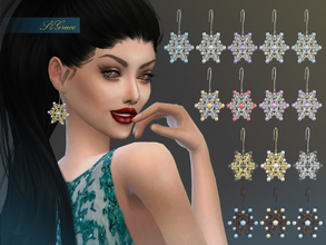 Sims 4 — [S4Grace] - Snowflake Earrings by S4grace — Earrings in 15 different variations of colors, inspired by