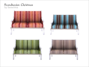 Sims 4 — [Scandinavian Christmas] Love seat 2x W02 FIX by Severinka_ — Love seat 2-seater white wood with bright
