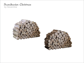 Sims 4 — [Scandinavian Christmas] Bundle logs by Severinka_ — Bundle logs for fireplace decorative a set of 'Scandinavian