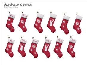 Sims 4 — [Scandinavian Christmas] Christmas socks by Severinka_ — Christmas socks for fireplace a set of 'Scandinavian