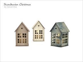 Sims 4 — [Scandinavian Christmas] House candle small by Severinka_ — Candle in the form of a house small a set of
