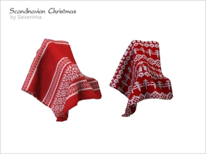 Sims 4 — [Scandinavian Christmas] Knitted blanket by Severinka_ — Knitted blanket for love seat a set of 'Scandinavian