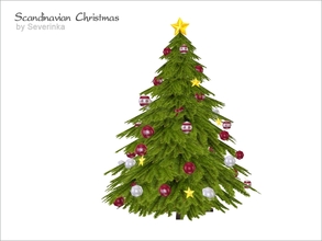 Sims 4 — [Scandinavian Christmas] Christmas fir by Severinka_ — Christmas fir with toys and a star on top a set of