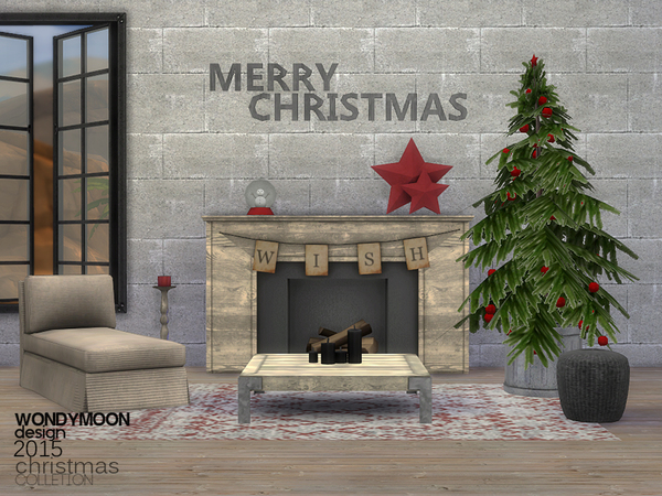 Sims 4 — Christmas 2015 by wondymoon — - Christmas 2015 - Wondymoon|TSR - Dec'2015 - Set Contains -Lounge -Pouffe -Coffee