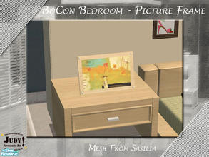 Sims 2 — Judy_BoCon Bedroom - Picture Frame 01 by judyhugsnoopy — Recolor of Sasilia MahJongg Bedroom Set. Light wood
