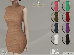 Sims 4 — Madlen Lika Dress by MJ95 — New knitted dress for your sim! Come in 9 colours (wool texture). Joints are