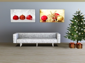 Sims 3 — Red ornaments by Andreja157 — 4 paintings in 1 file Made in TSRW from EA mesh (University Life) Additional