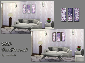 Sims 4 — MB-FineFlowers3 by matomibotaki — 3 different floral motives, each with 2 frame colors, created for Sims 4, by