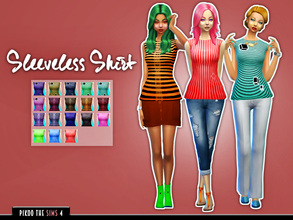 Sims 4 — [TS4]_PikooFemTop07 by pikoo — Sleeveless shirt for your female sims 4 resident. Hope you guys love it. Please