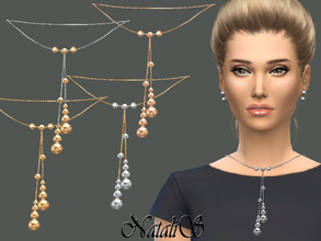 Sims 4 — NataliS_Drop metal beads necklace by Natalis — Drop necklace with metal beads - gorgeous jewelry for special