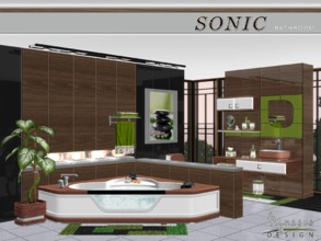 Sims 3 — Sonic Bathroom by NynaeveDesign — For the best use of space, this bathroom flaunts a corner bathtub right next
