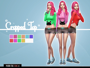 Sims 4 — [TS4]_PikooFemTop08 by pikoo — Cropped top for your female sims 4 resident. Hope you guys love it. Please dont