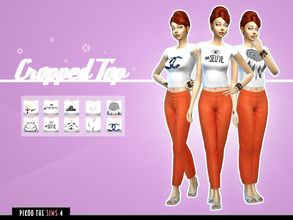 Sims 4 — [TS4]_PikooFemTop09 by pikoo — Cropped shirt for your female sims 4 resident. Hope you guys love it. Please dont