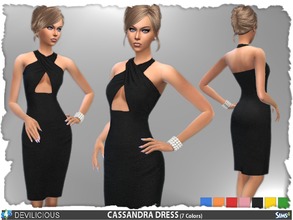 Sims 4 — Cassandra Dress by Devilicious — Cassandra Dress is just a simple cross strap dress, comes in 7 colors Everyday,