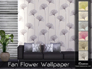 Sims 4 — Fan Flower Wallpaper by Rirann — Fan Flower Wallpaper in 6 color variations. Works for all 3 wall sizes. 6 walls